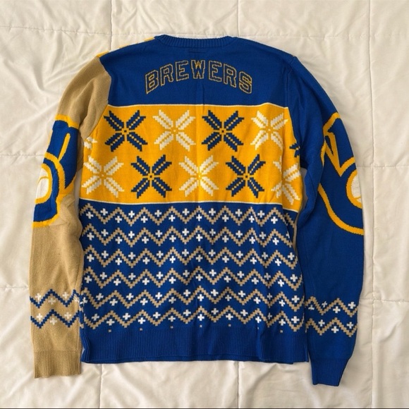 Men’s Milwaukee Brewers Christmas Sweater - Picture 4 of 5